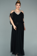 Long Black Chiffon Oversized Evening Dress ABU2068