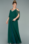 Long Emerald Green Chiffon Oversized Evening Dress ABU2068