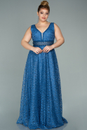 Long Indigo Plus Size Evening Dress ABU2030