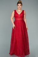 Long Red Plus Size Evening Dress ABU2030