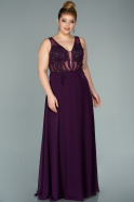 Long Purple Chiffon Oversized Evening Dress ABU2045