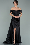 Long Black Satin Evening Dress ABU2063