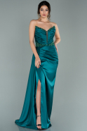 Long Emerald Green Satin Evening Dress ABU2079