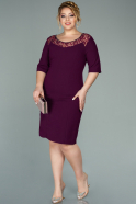 Short Purple Plus Size Evening Dress ABK1139