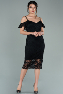 Short Black Laced Invitation Dress ABK896