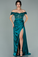 Long Emerald Green Satin Evening Dress ABU2085