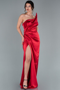 Long Red Satin Engagement Dress ABU2098