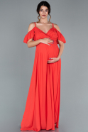 Pomegranate Flower Long Pregnancy Evening Dress ABU756