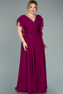 Long Plum Chiffon Oversized Evening Dress ABU2105