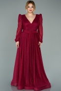Long Burgundy Plus Size Evening Dress ABU2104