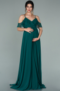 Emerald Green Long Pregnancy Evening Dress ABU744