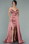Front Short Back Long Onion Skin Satin Prom Gown ABO074