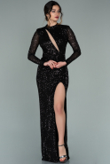 Long Black Scaly Mermaid Evening Dress ABU2109