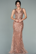 Long Copper Scaly Mermaid Prom Dress ABU2116