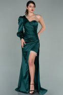 Long Emerald Green Satin Evening Dress ABU2118