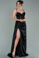 Long Black Satin Evening Dress ABU2130