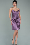 Mini Lavender Satin Invitation Dress ABK1193
