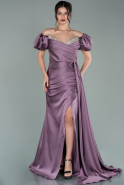 Long Lavender Satin Evening Dress ABU2135