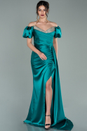 Long Emerald Green Satin Evening Dress ABU2135