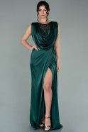 Long Emerald Green Satin Evening Dress ABU2143