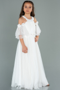 Long White Girl Dress ABU1246