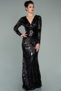 Long Black Scaly Mermaid Prom Dress ABU2139