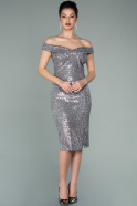 Short Grey Scaly Invitation Dress ABK1240