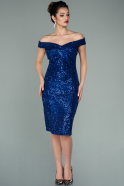 Short Sax Blue Scaly Invitation Dress ABK1240