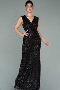 Long Black Scaly Evening Dress ABU2142