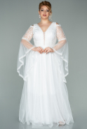 Long White Plus Size Evening Dress ABU2129