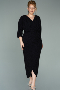 Long Black Plus Size Evening Dress ABU2162
