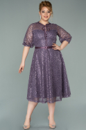Midi Lavender Plus Size Evening Dress ABK1251