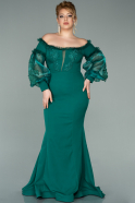 Long Emerald Green Plus Size Evening Dress ABU2150