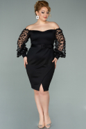 Short Black Plus Size Evening Dress ABK1245