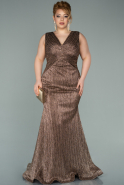 Long Black-Gold Plus Size Evening Dress ABU2163