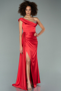 Long Red Satin Evening Dress ABU2114