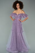 Long Lavender Dantelle Evening Dress ABU2187