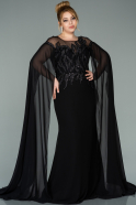 Long Black Chiffon Oversized Evening Dress ABU1701