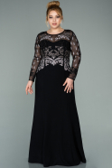 Long Black Plus Size Evening Dress ABU2181
