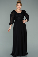 Long Black Plus Size Evening Dress ABU2180