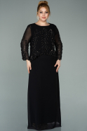 Long Black Chiffon Oversized Evening Dress ABU2206