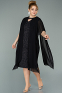 Short Black Chiffon Plus Size Evening Dress ABK1282