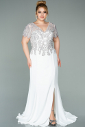 Long White Oversized Evening Dress ABU2211