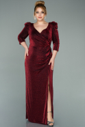 Burgundy Long Plus Size Evening Dress ABU3995