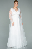 Robe de Soirée Grande Taille Longue Blanc ABU2196