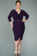 Short Purple Plus Size Evening Dress ABK1277