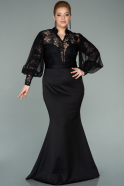 Long Black Plus Size Evening Dress ABU2216