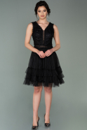 Short Black Prom Gown ABK1304