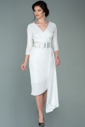 Midi White Evening Dress ABK1310