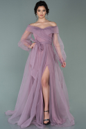 Rose Colored Long Engagement Dress ABU1468